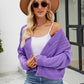 Eyelet Button Front Long Sleeve Cardigan