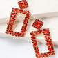Square Shape Glass Stone Dangle Earrings