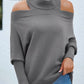Off Shoulder Turtleneck Batwing Sleeve Sweater