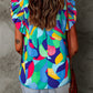 Women's Printed Round Neck Butterfly-Short Sleeve Top