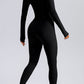 Half Zip Mock Neck Active Jumpsuit