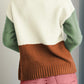 CozyWonders Color Block Round Neck Long Sleeve Sweater