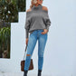 Off Shoulder Turtleneck Batwing Sleeve Sweater