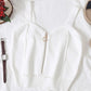 Women's Zip-Up Cutout Sleeveless Knit Crop Top