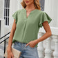 Notched Cap Sleeve T-Shirt