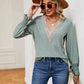 Contrast Flounce Sleeve Blouse