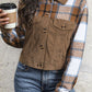 Plaid Button Up Collared Neck Jacket