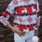 Christmas Reindeer & Snowflake Round Neck Sweater