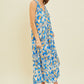 HEYSON Full Size Printed Crochet Trim Maxi Dress