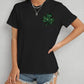 Lucky Clover Round Neck Short Sleeve T-Shirt