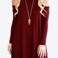 Women's Full Size Cold-Shoulder Long Sleeve Round Neck Dress