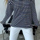 Round Neck Striped Dropped Shoulder T-Shirt