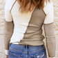 Color Block Exposed Seam Knit Top
