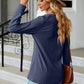 Full Size Notched Neck Long Sleeve Buttoned Blouse
