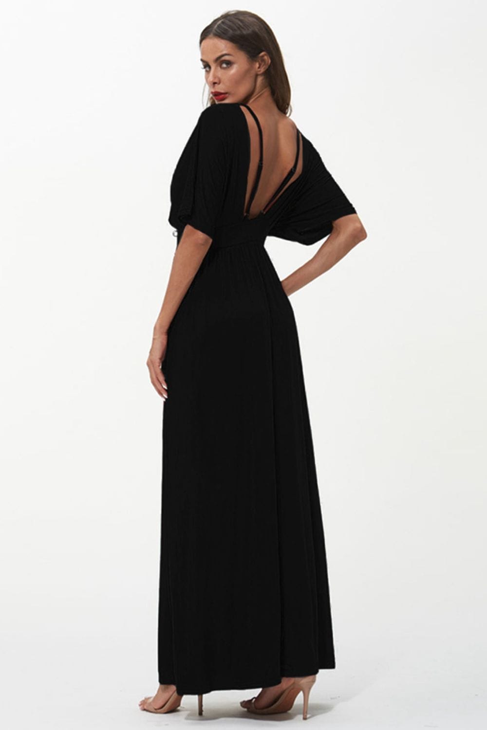 Full Size Strappy Neck Maxi Dress