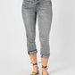 Judy Blue Full Size Button Fly High Waist Cuffed Capris Jeans