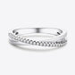 925 Sterling Silver Crisscross Moissanite Ring