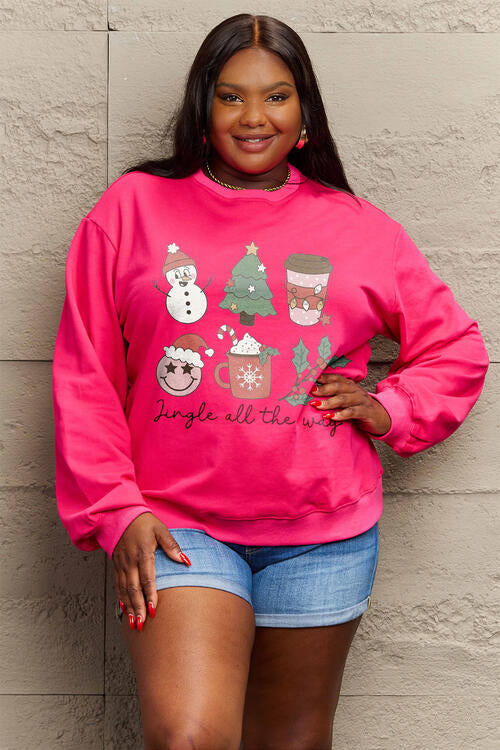 Simply Love Full Size JINGLE ALL THE WAY Long Sleeve CHRISTMAS Sweatshirt