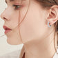 Moissanite 925 Sterling Silver Huggie Earrings | Length 0.65" Carat 0.96 Weight 0.08oz