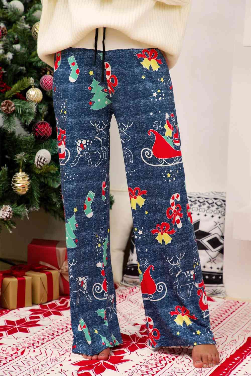 Christmas SANTA'S SLED Straight Leg Pants