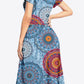 Printed Round Neck Short Sleeve Dress with Pockets