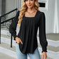 Full Size Square Neck Puff Sleeve Blouse
