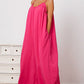 Double Take Full Size Ruffle Trim Tie Back Cami Jumpsuit with Pockets