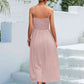 Decorative Button Spaghetti Strap Midi Dress
