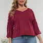 3/4 Sleeve Cutout Detail Top