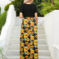 Full Size Printed Round Neck Short Sleeve Maxi Dress