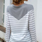 Striped Round Neck Long Sleeve T-Shirt