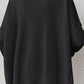 Slit V-Neck Dropped Shoulder Sweater