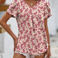 Malibu Dreams Full Size Ruche V-Neck Petal Sleeve Top
