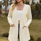Cable-Knit Long Sleeve Cardigan with Pocket