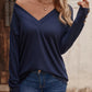 Full Size V-Neck Long Sleeve Top