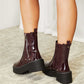 Forever Link Side Zip Wine Platform Boots