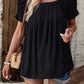 Eyelet Square Neck Puff Sleeve T-Shirt