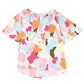 Women's Printed Notched Neck Half Sleeve Blouse
