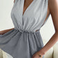 Women's Full Size Striped Frill Trim Tied Peplum Blouse