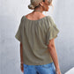 Women's Flutter Sleeve Tie-Front Blouse