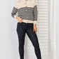 Striped Button Up Long Sleeve Cardigan