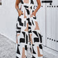 Printed Wide Strap Jumpsuit with Pockets