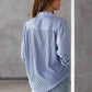 Striped Collared Neck Shirt with Pocket