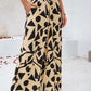 Smocked Printed Wide Leg Pants with Pockets