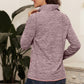 Women's Full Size Heathered Quarter-Zip Sweatshirt