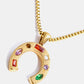 Inlaid Zircon Pendant Stainless Steel Necklace