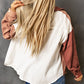 Women's Full Size Color Block Textured Drop Shoulder Shacket