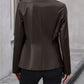 Button Up Collared Neck Blazer