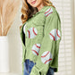 Ball Sequin Dropped Shoulder Raw Hem Jacket