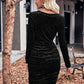 Women's Lucetta Glitter Ruched Cowl Neck Wrap Dress